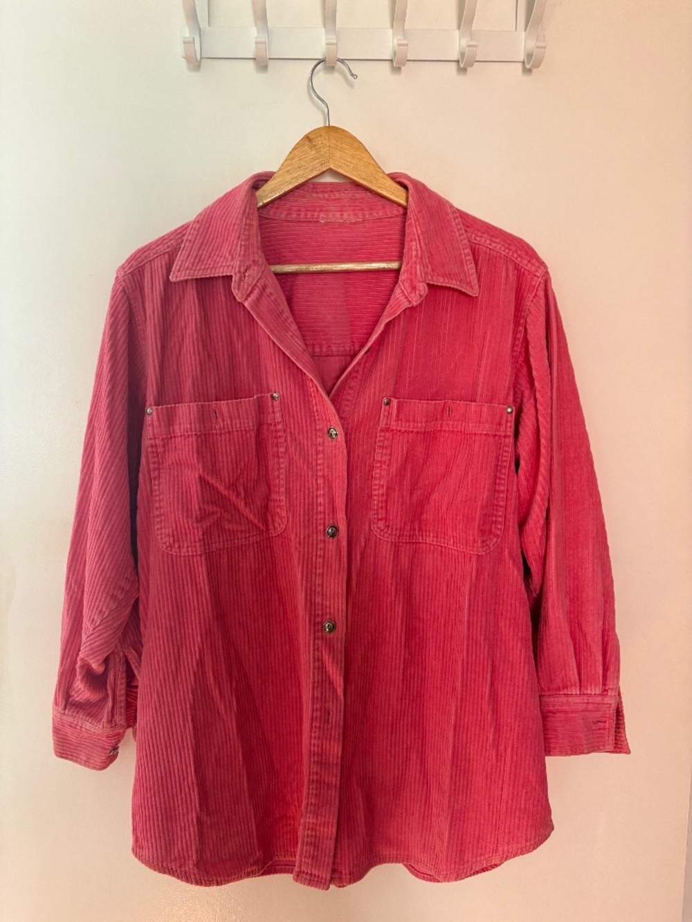 Vintage Oversized Pink Corduroy Button Down